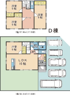 角田市角田旭町Ⅱ期 D棟 平面図